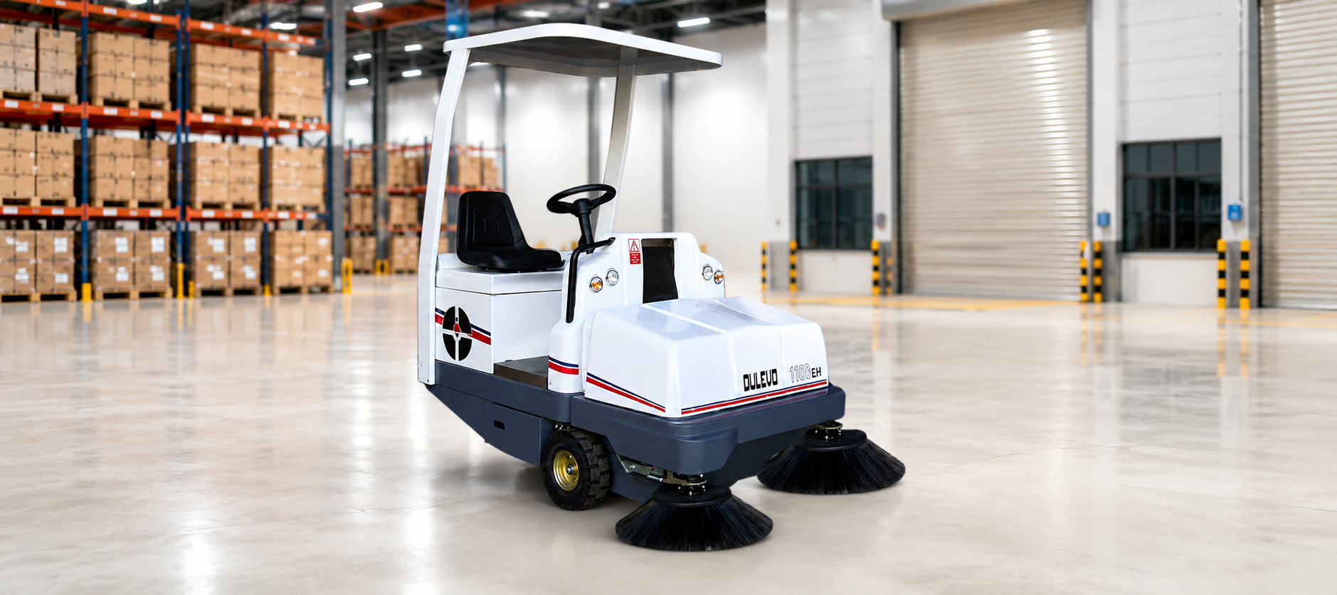 Ride On Sweeper 1300 DL (WITH OVERHEAD ROOF) – Made in Italy